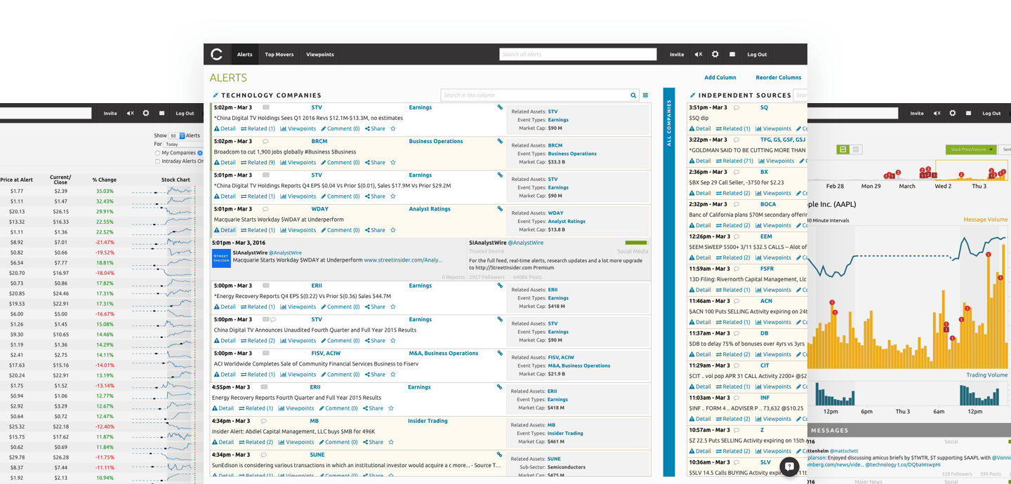 Contix webapp alerts screen